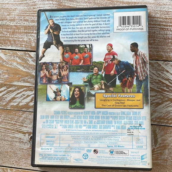3/$15 u pick dvds📀or 1 for $9~ Grown Ups - Picture 2 of 7